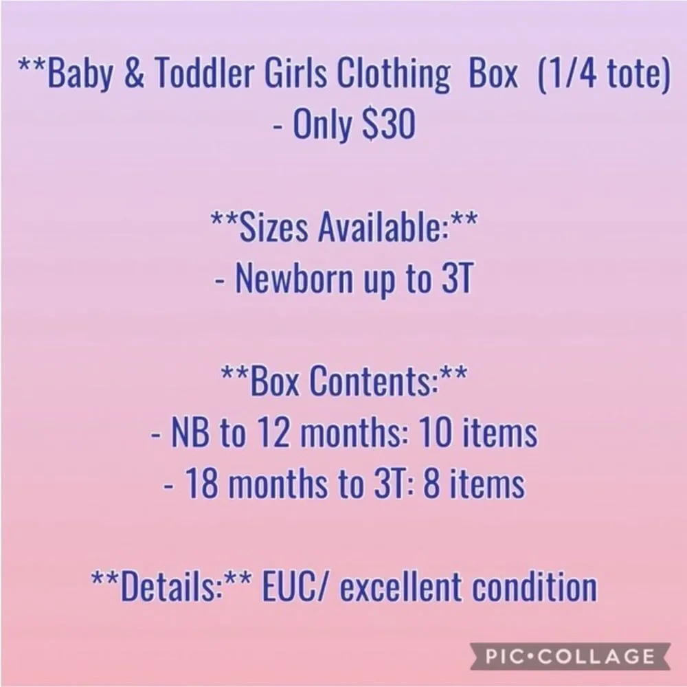 YOU PICK SIZE Baby girls clothing bundle